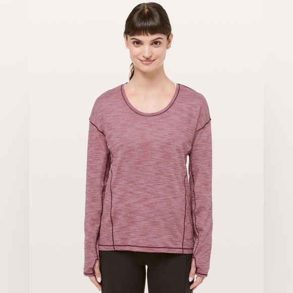 lululemon athletica Tops - Lululemon Athletica Sweat Embrace Long Sleeve Heathered Merlot Size 10